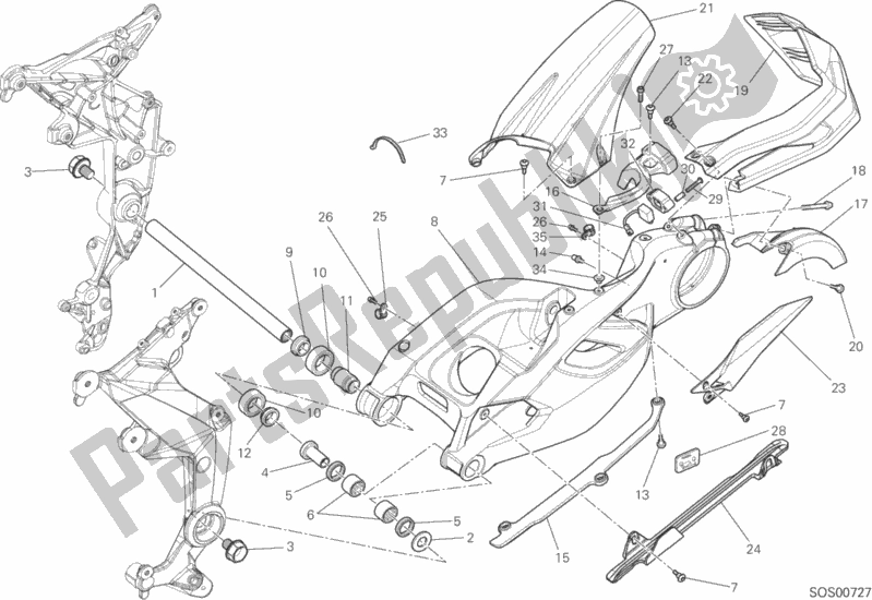 Tutte le parti per il Forcellone del Ducati Multistrada 1200 S Touring Brasil 2014